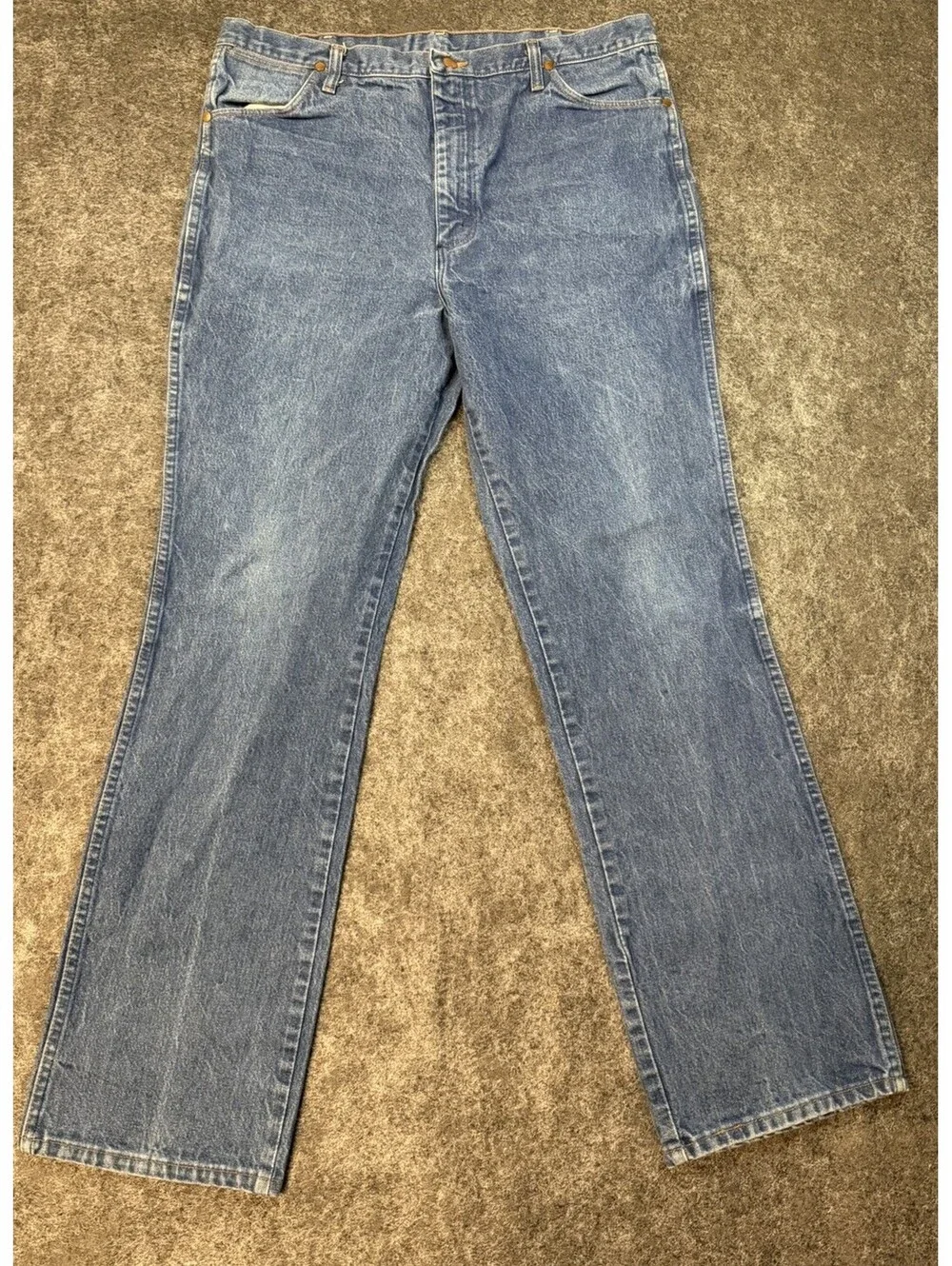 Wrangler Mens 38x31 Blue Regular Fit Straight Leg Jeans Vintage USA Made